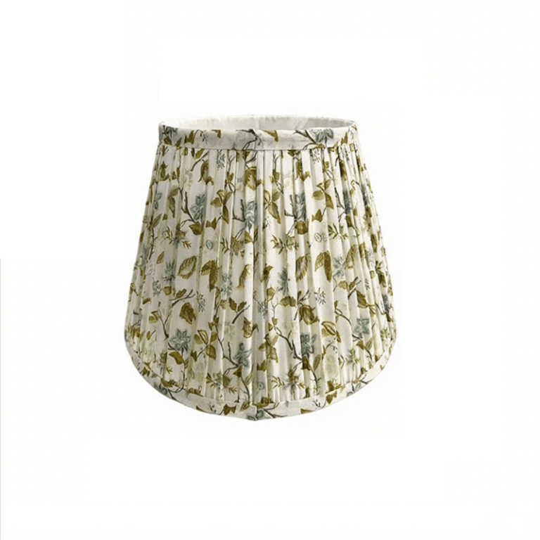 Pleated Block Print Lamp Shades