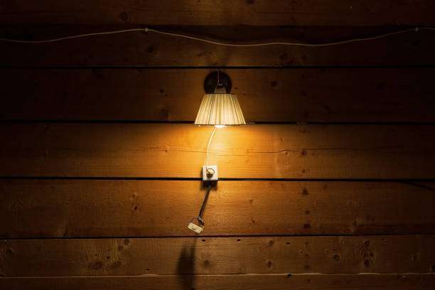 Candlesticks and woven lamp shades