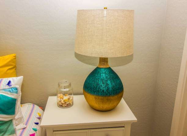 Candlesticks and woven lamp shades