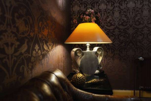 Candlesticks and woven lamp shades