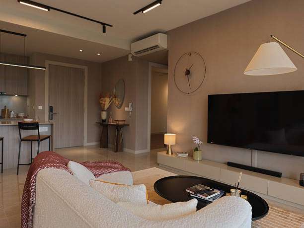 Stylish and minimalistic living room lamp shades