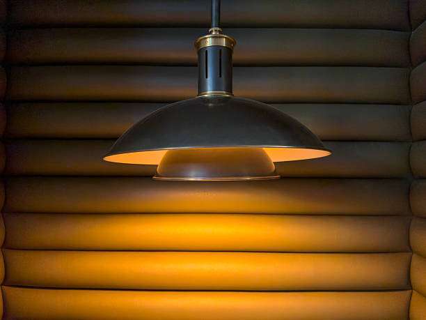 Modern lamp shades in a chic restaurant